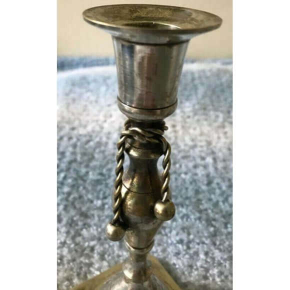 READ * 2 Silver Shiny Metal Candle Holders Set Elegant Classy Vintage Candelabra - Picture 2 of 5